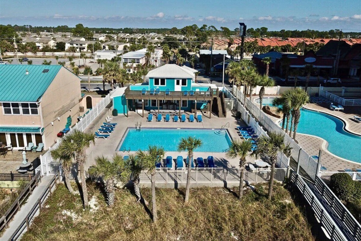 Aerial View of Beach House Gulf Front Pool