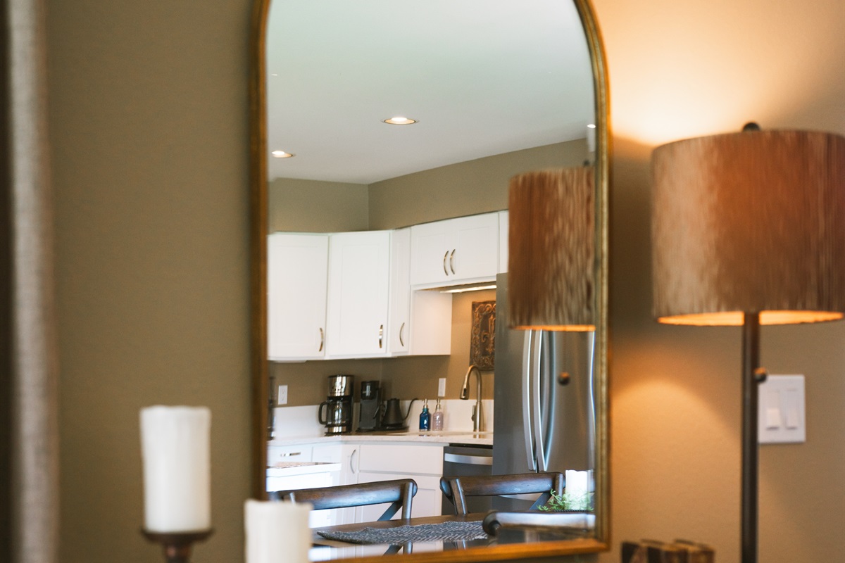 Cabinet by sliding glass door