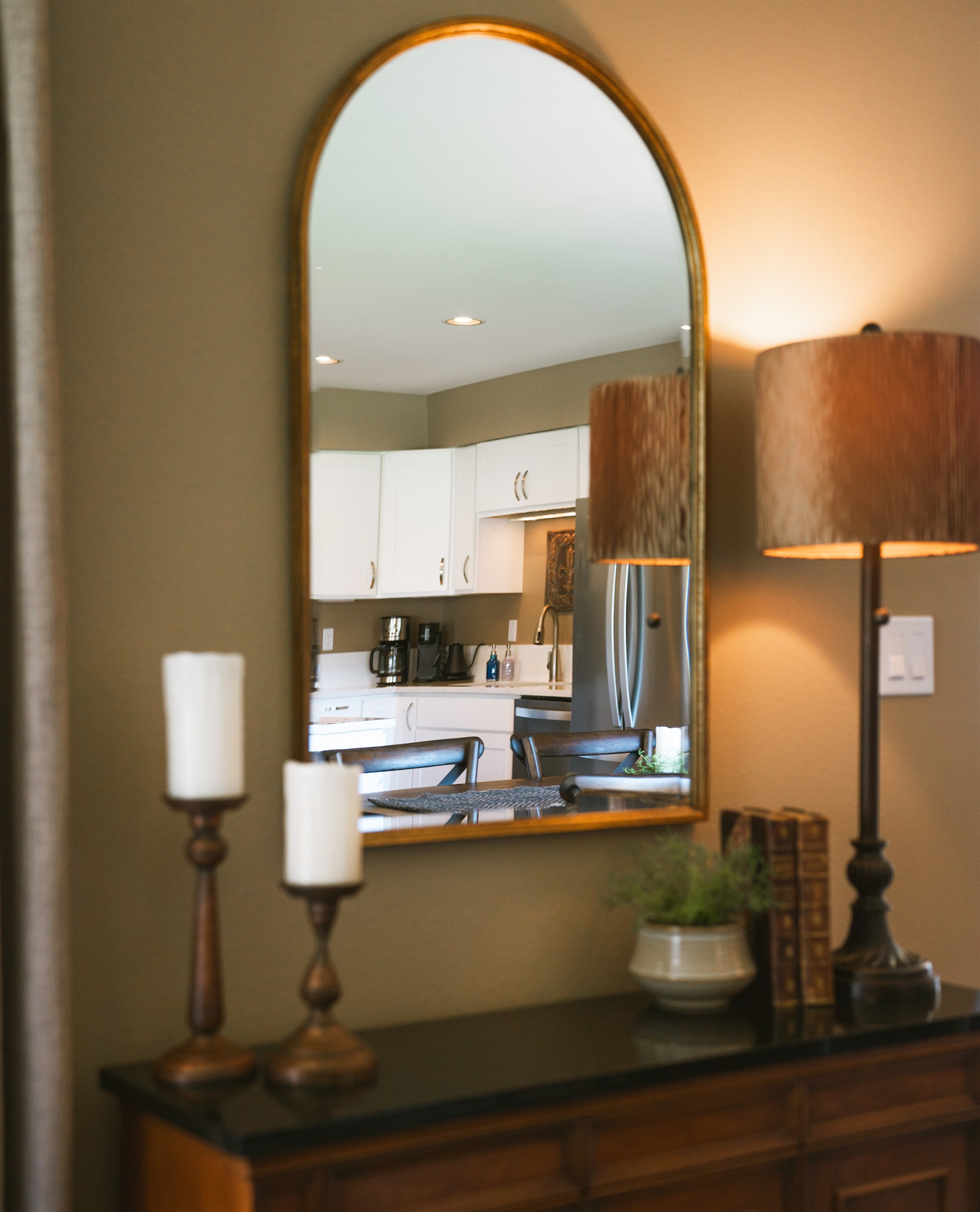 Cabinet by sliding glass door