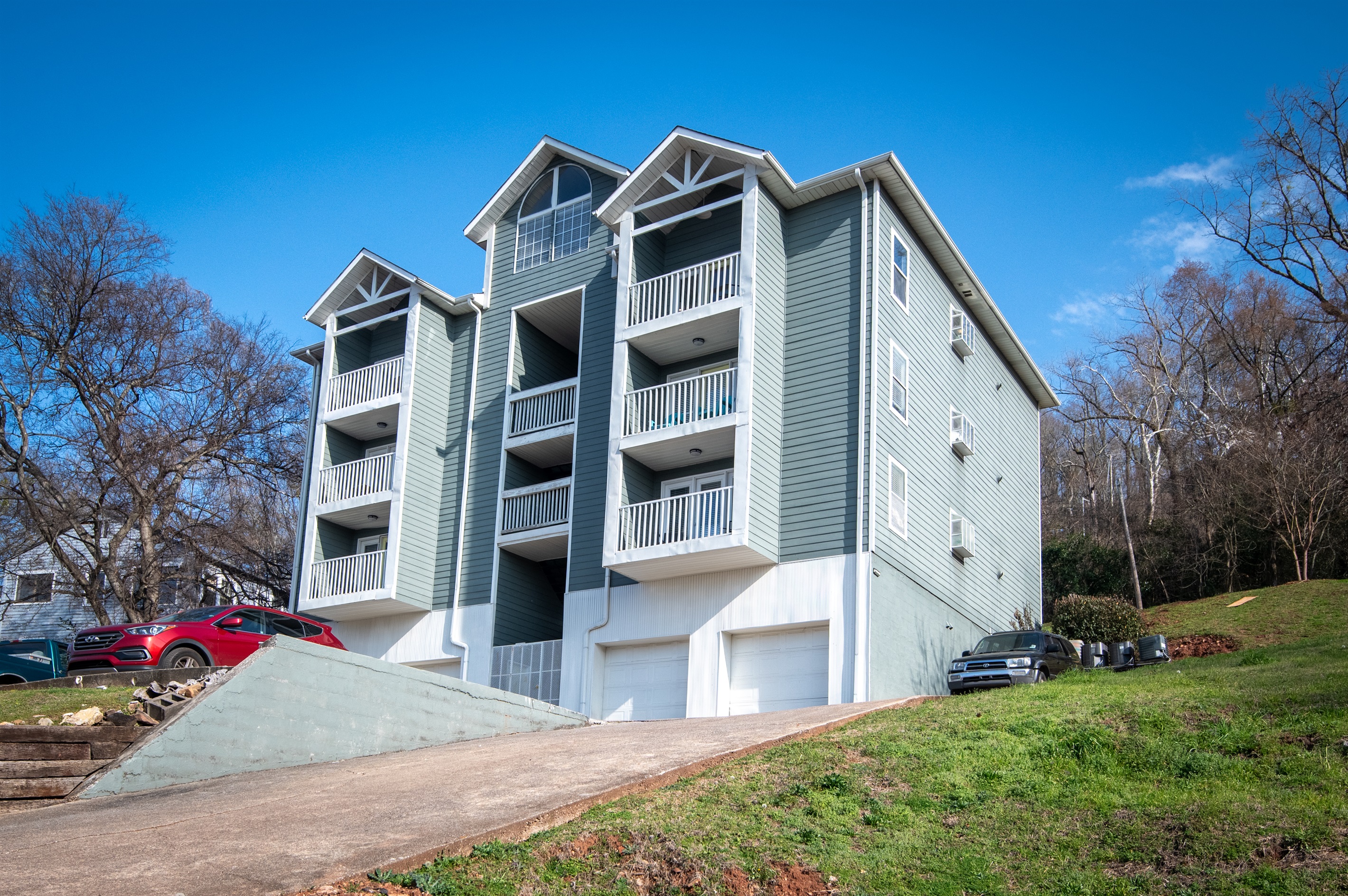 You are welcome to park your car in the back or front of the Ridge Retreats property! There is a small parking lot behind the building and a cul-de-sac.