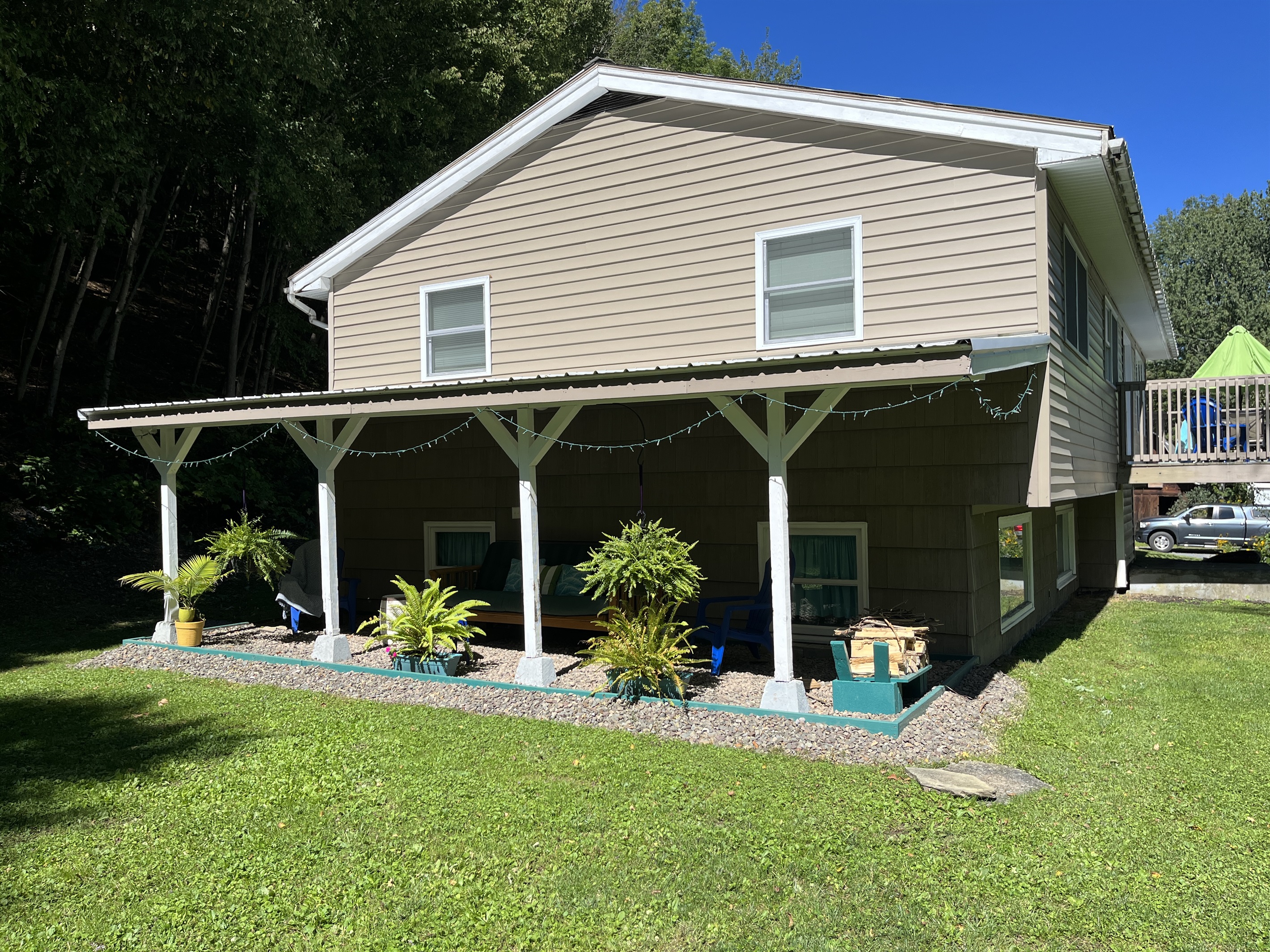 Covered outdoor hangout area