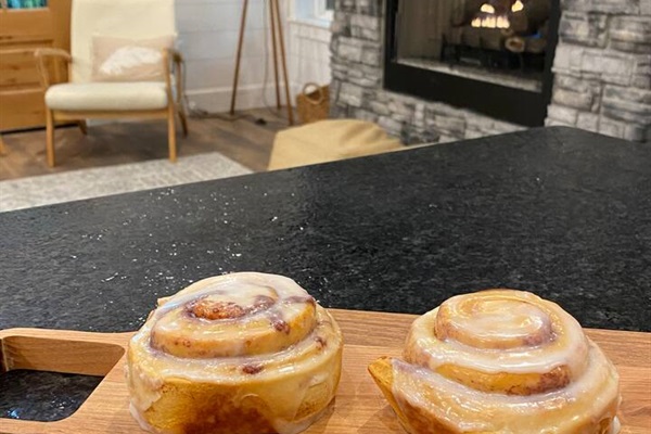 Fireside breakfast indoors or outdoors.