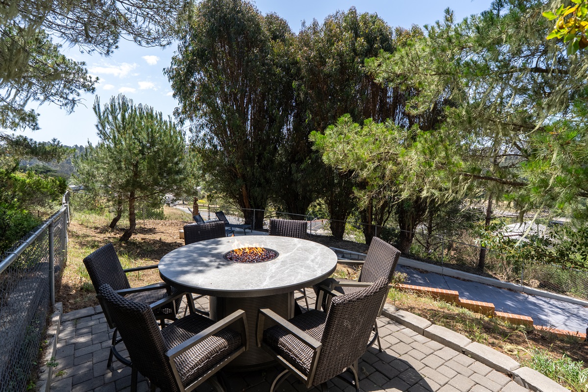 Gather around this outdoor fire pit for a relaxing evening.
