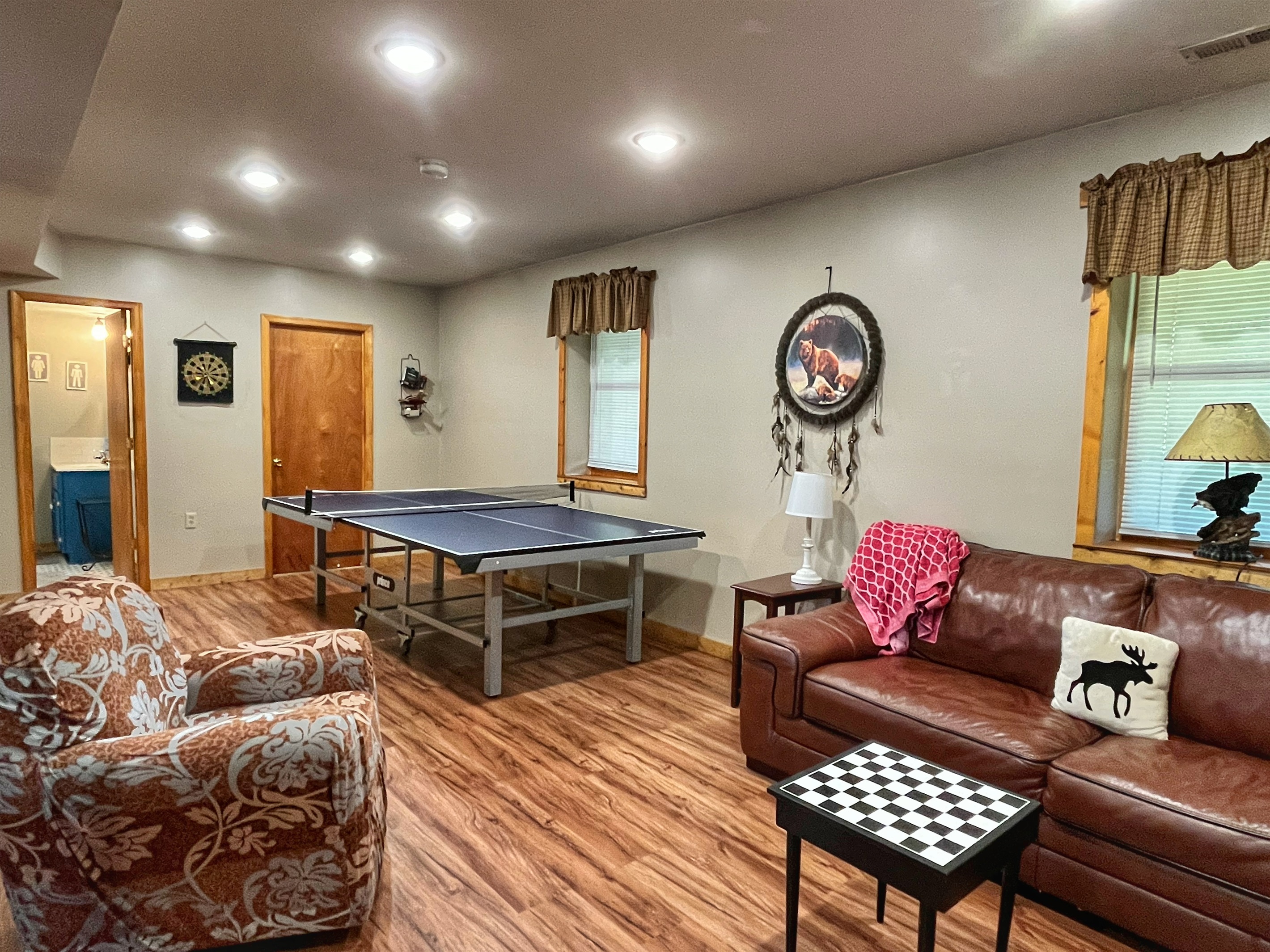 Challenge your friends to a game of ping-pong in the rec room!