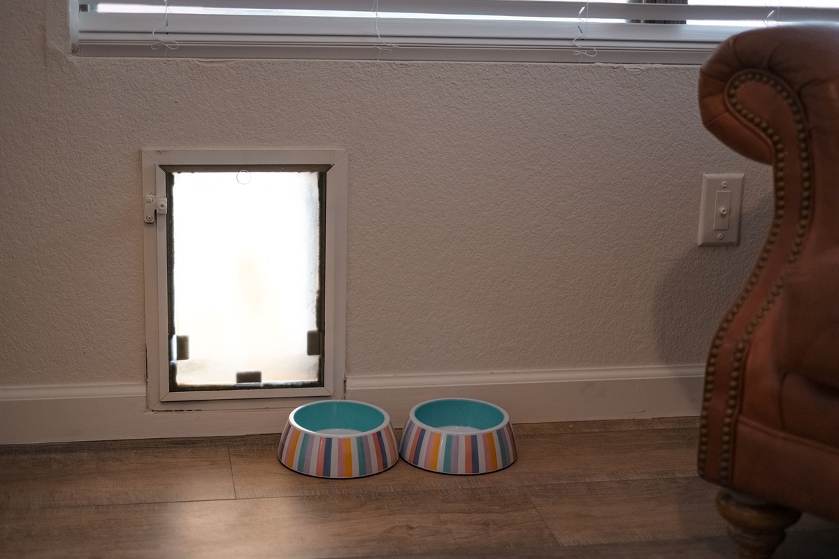 The doggy door is good for a small or medium size pet.