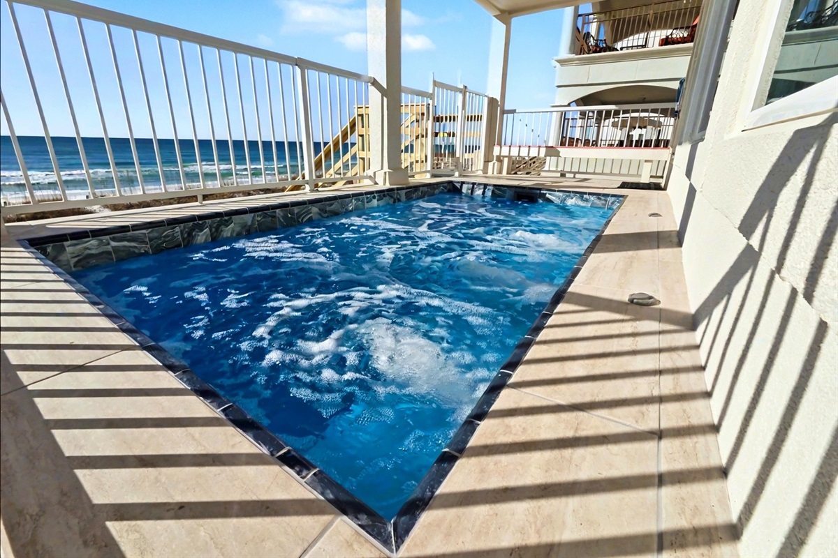 Unobstructed Gulf Views From Your Private Beachfront Pool: Enjoy the Emerald Waters from your first-floor deck with direct, easy access to the sand. Designed for effortless relaxation, it’s the ultimate setting for afternoon sun and sunset dips.