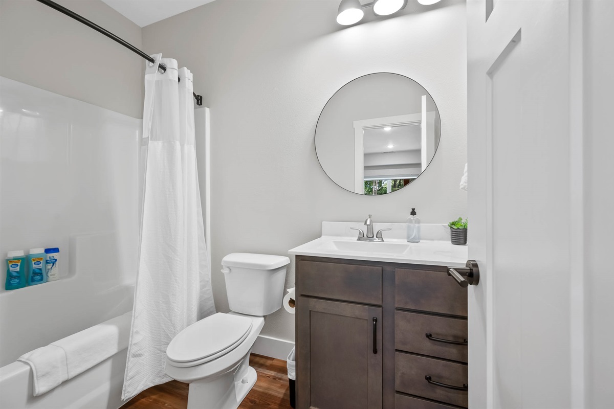 Lower level bathroom for bunk room