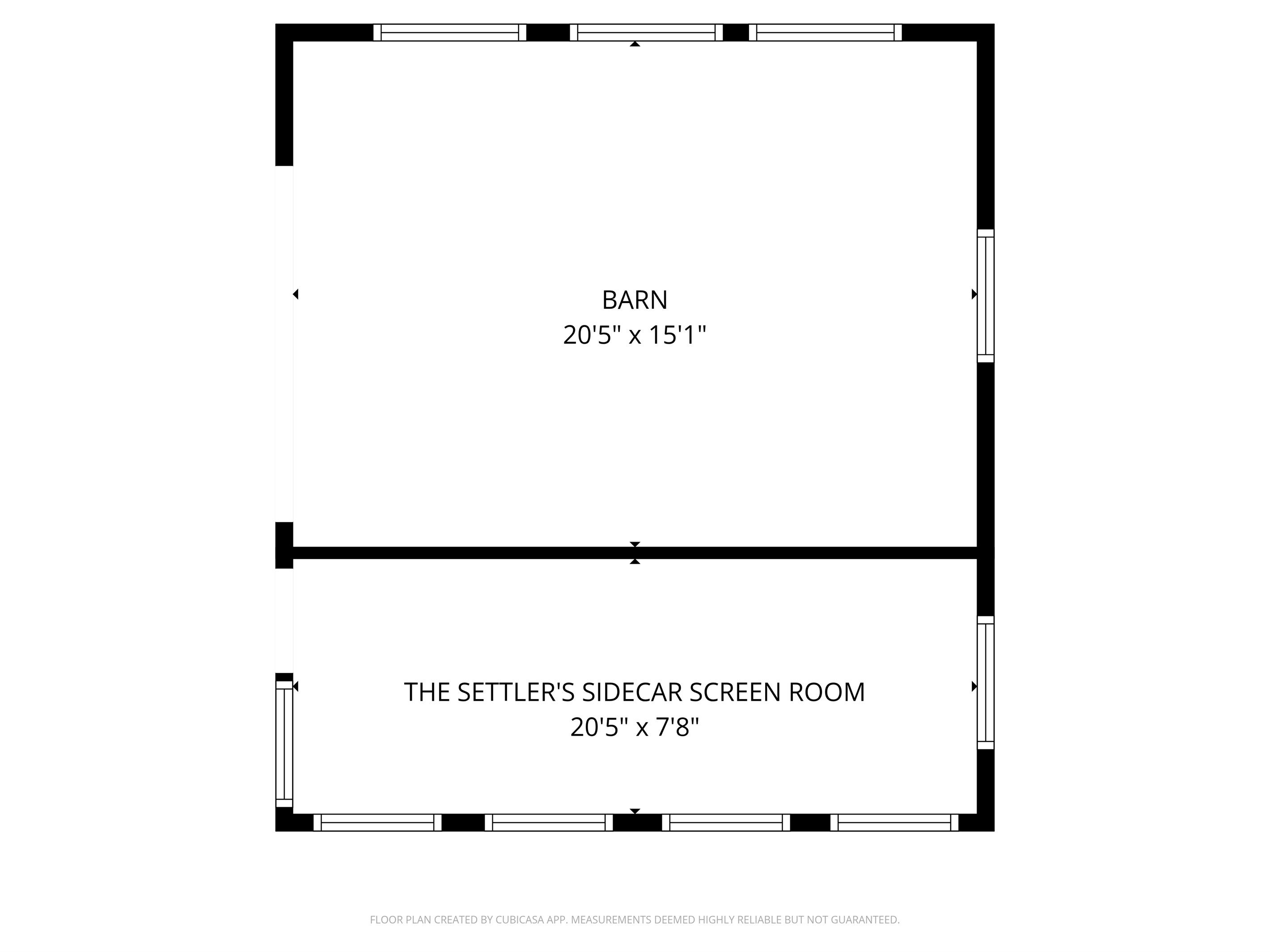 This layout highlights the spacious 20'x7' Settler's Sidecar sunroom attached to our historic barn. A bonus "room" for summer living, it offers ample space for lounging and dining, providing a unique "Quiet Side" experience near Acadia National Park.