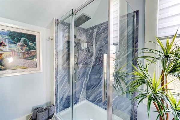 6-water heads  provides lots of options for a unique shower experience.