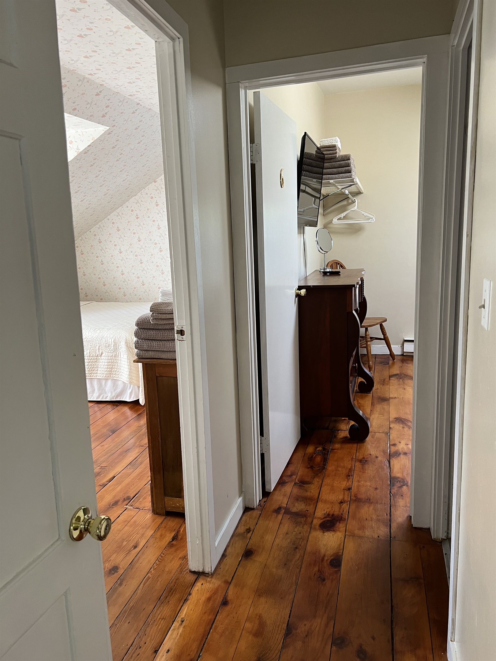 2nd floor family suite hallway bedrm #5 to left bedrm #6 straight ahead, full bathroom to the right.