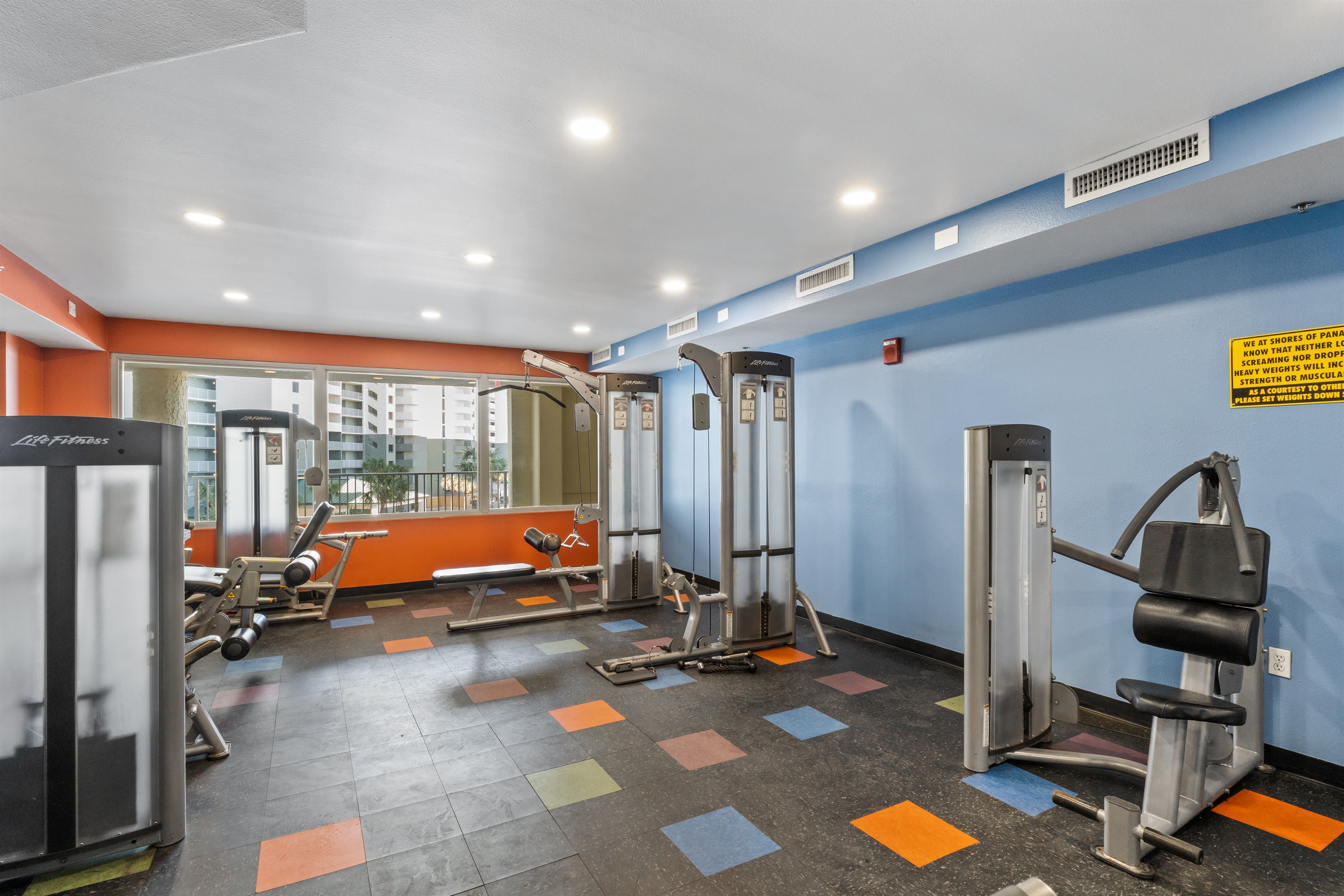 Keep up your fitness routine at our well equipped gym.