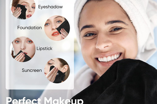 Dedicated makeup-remover cloths are provided for guests.