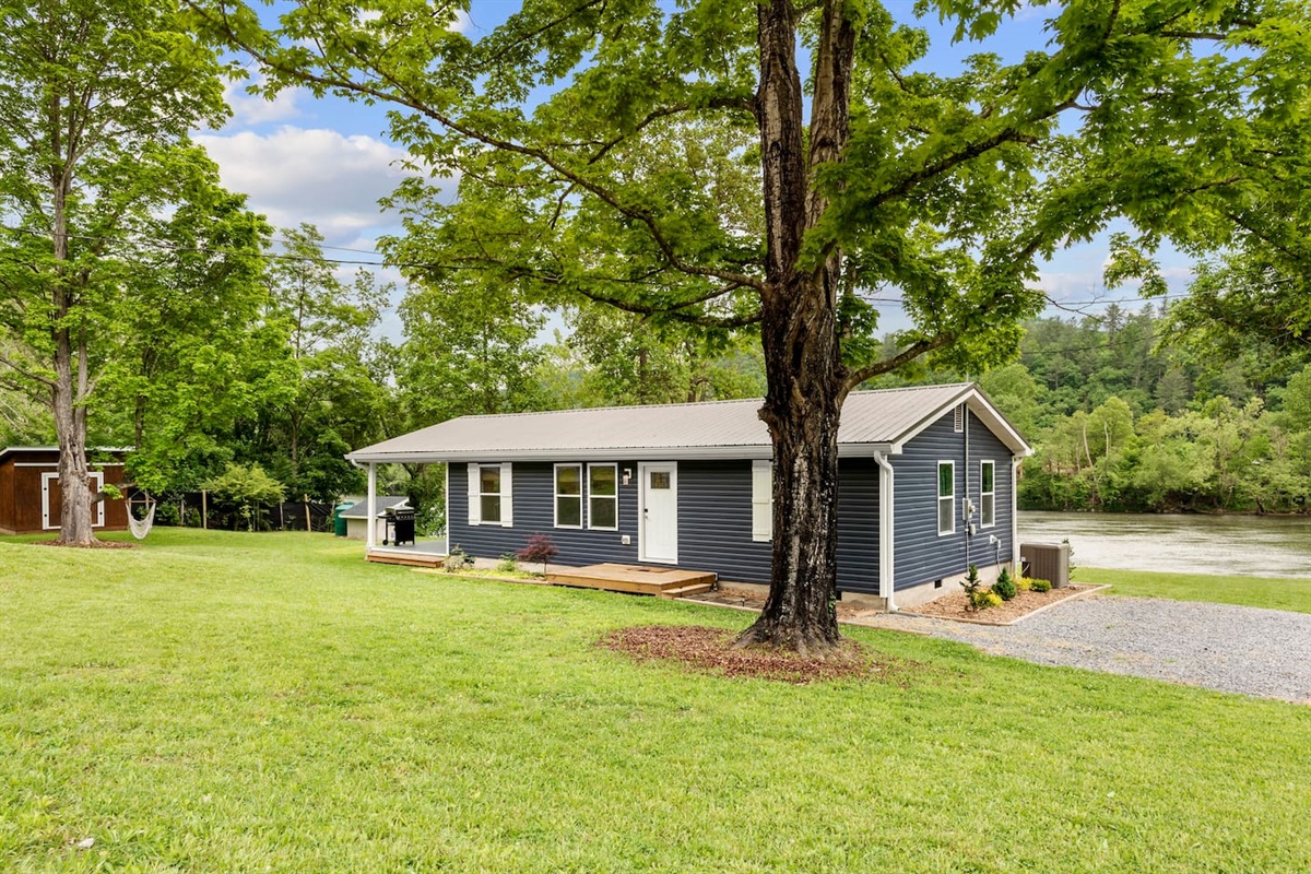 Sweet Casa Del Rio, with the French Broad River beyond