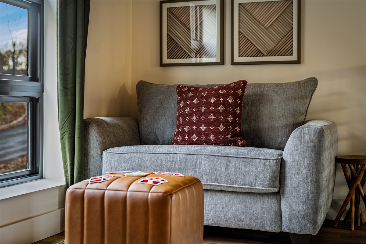 Snuggle up with a book or play some games in the loft