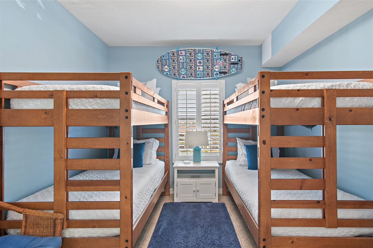 3rd bedroom has BUNK BEDS, Smart TV w/ cable, private bathroom, and closet