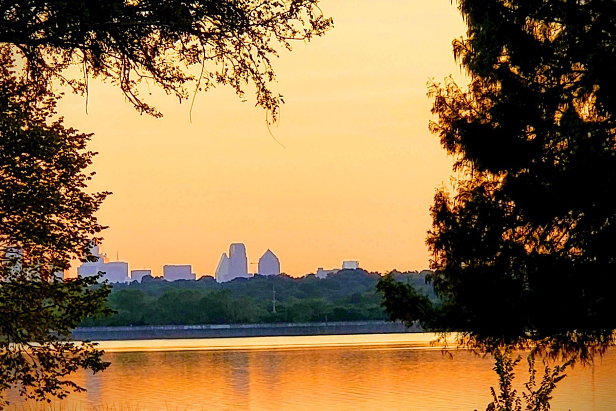 Golden hour at nearby White Rock Lake — one of Dallas’ favorite outdoor escapes