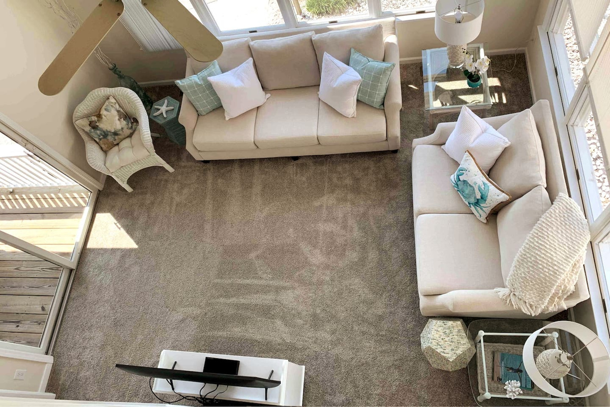 Downstairs Living Area - Overlook from Above and Smart Television