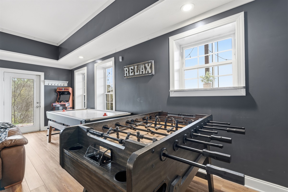 Foosball and air-hockey fun!