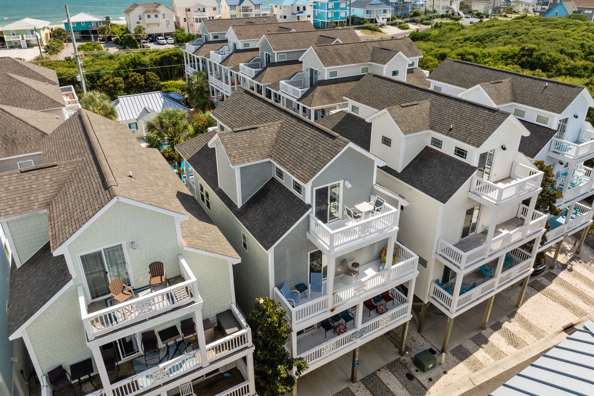 Drone footage of the neighborhood