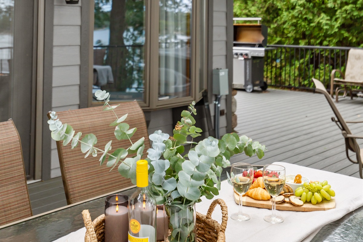 Gather for outdoor meals on the deck or cozy up around the fire for unforgettable evenings together