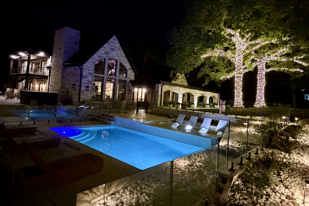 Night time pool shot