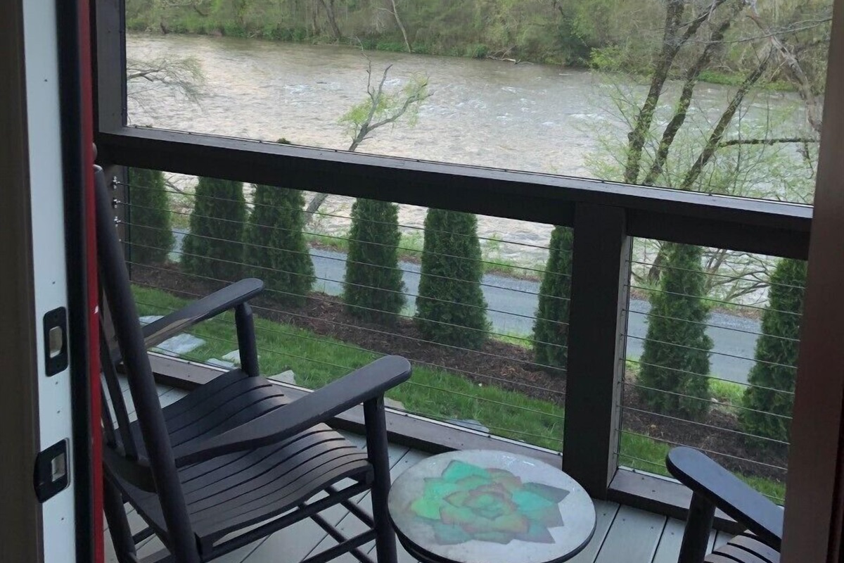 River view from the porch of the downstair's master bedroom