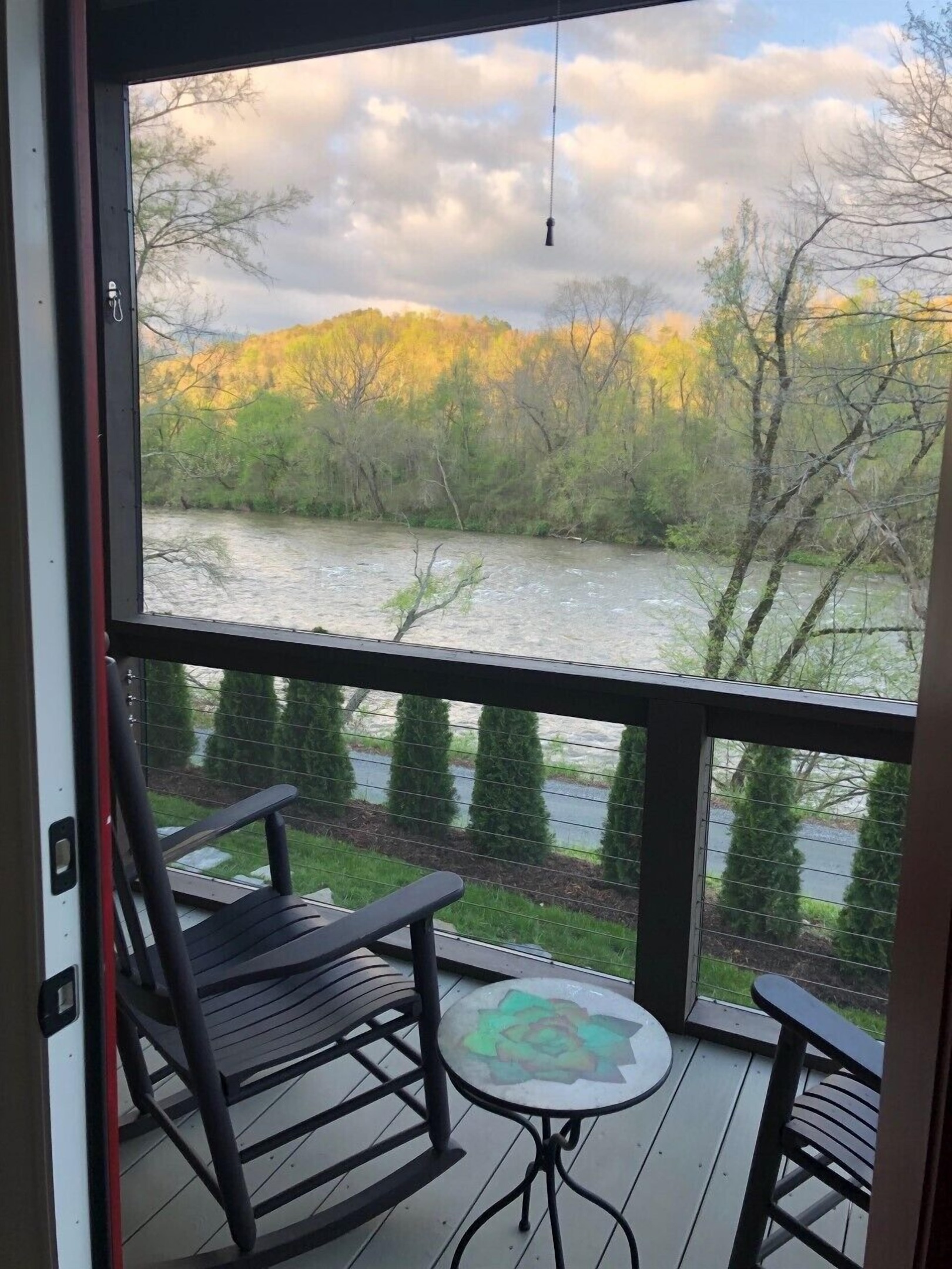River view from the porch of the downstair's master bedroom