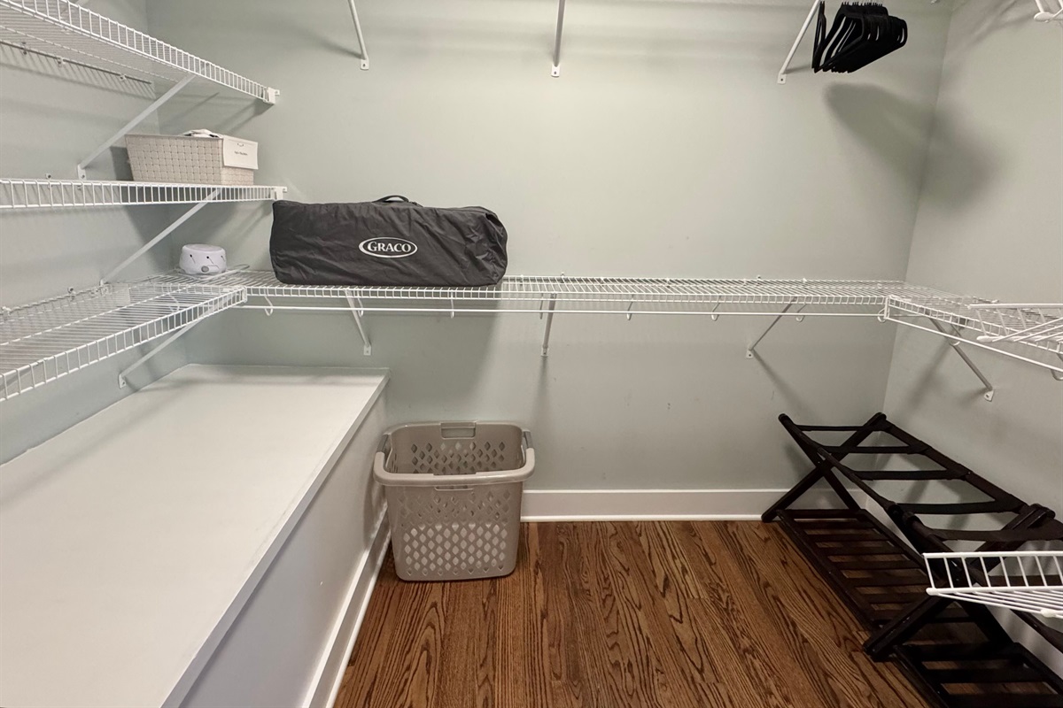 Large walk-in closet in the master suite.