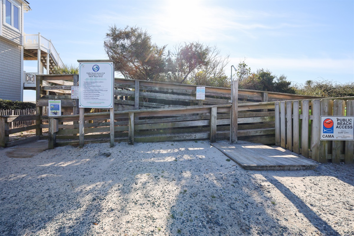 Surf City public beach access #15 - just a 6-minute walk/0.25 miles from Sirens Seaside Retreat