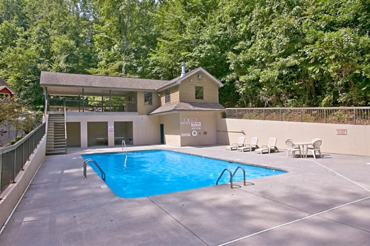 Resort pool with free access