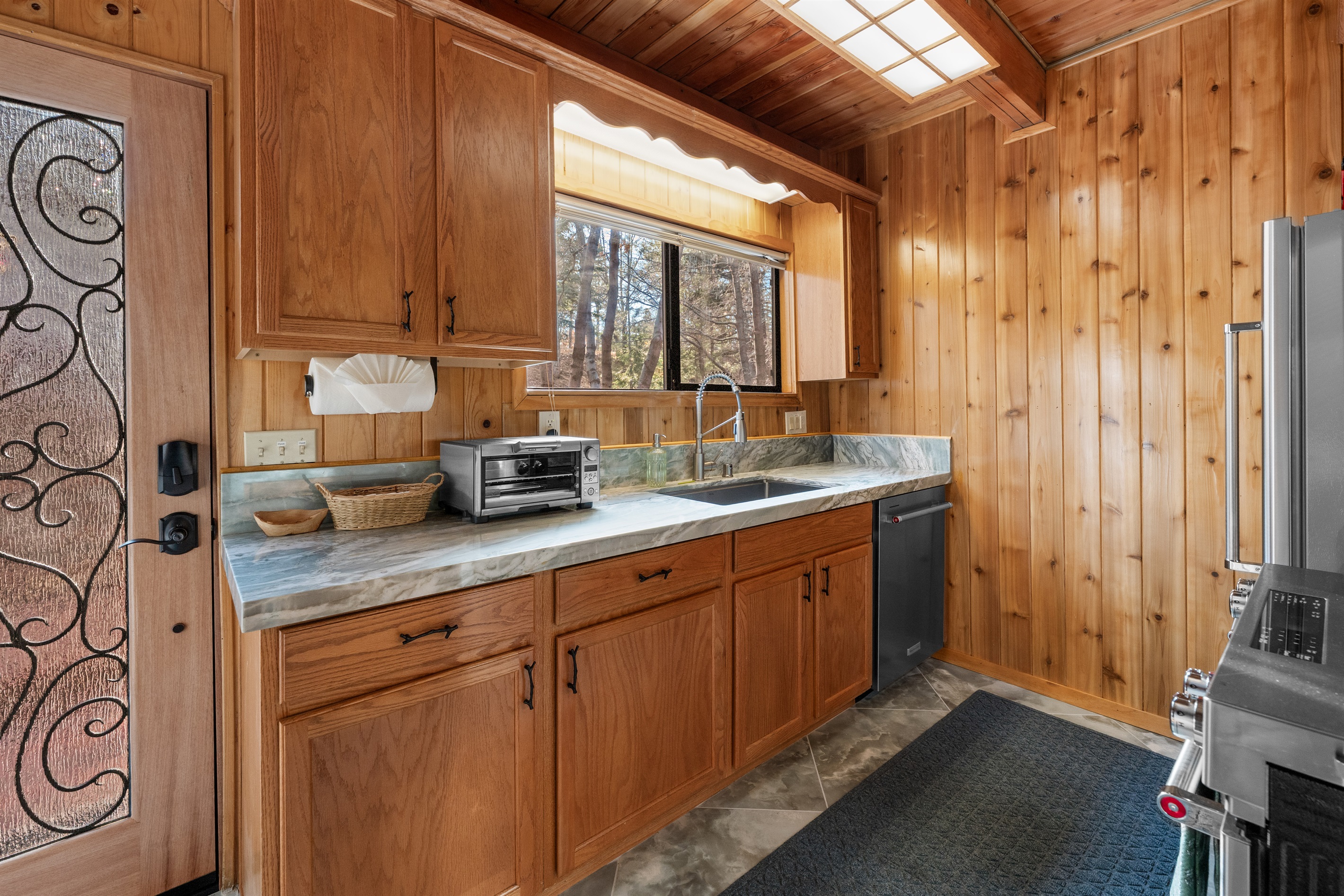 Kitchen counter and sink area