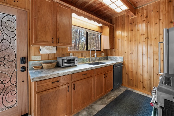 Kitchen counter and sink area