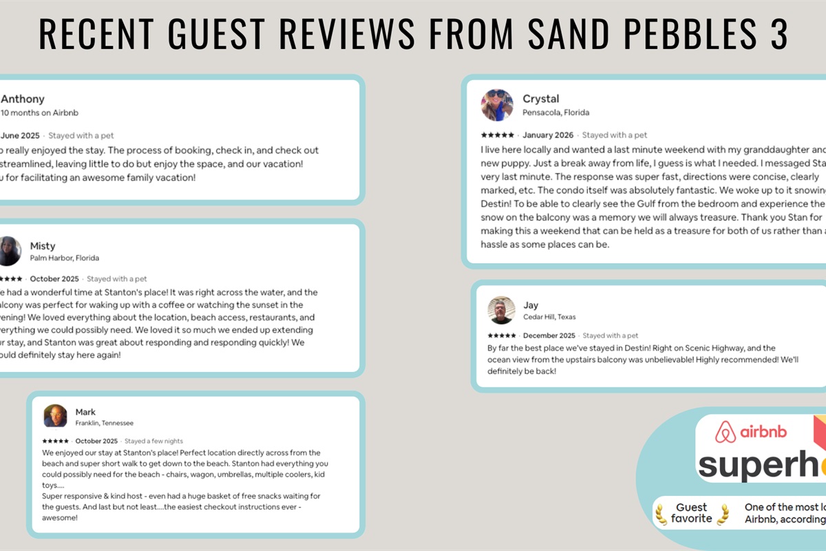 Recent reviews from happy guests show that you are in good hands!