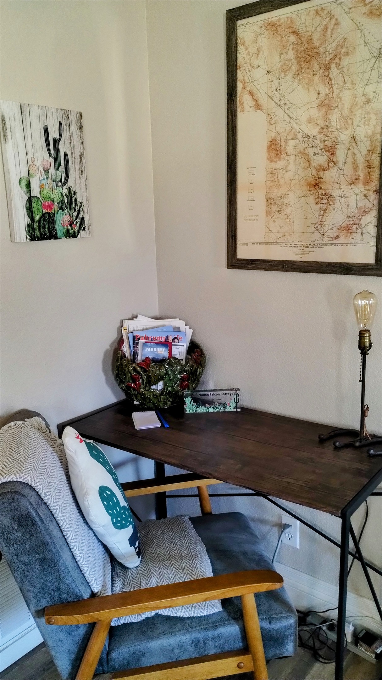 2 separate desks for charging, remote work/school or activity space