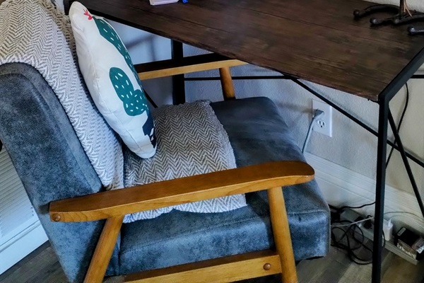 2 separate desks for charging, remote work/school or activity space