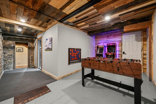 Tired of swimming? Hang out in the game room with foosball/air hockey, arcade games, and giant connect-4!