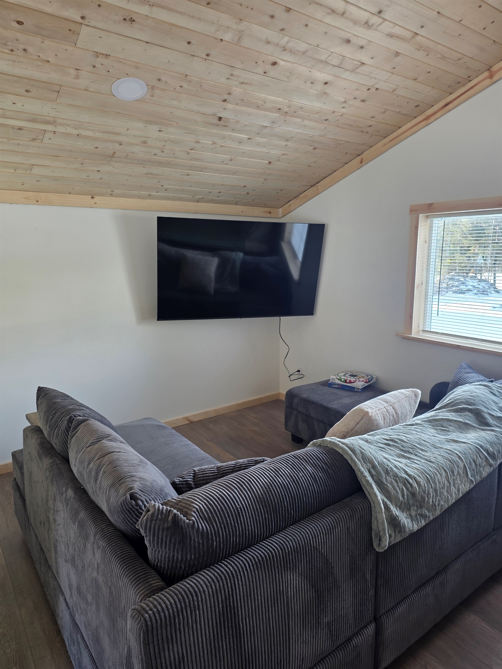 Loft living area - sectional sofa and big screen tv.
