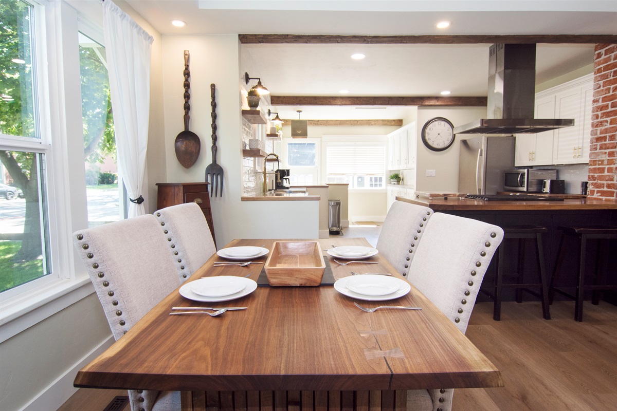 Dining area, custom made table