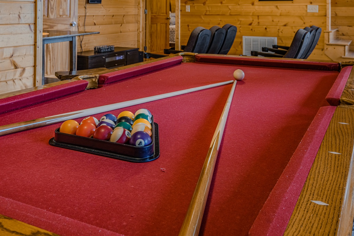 Game room with pool table