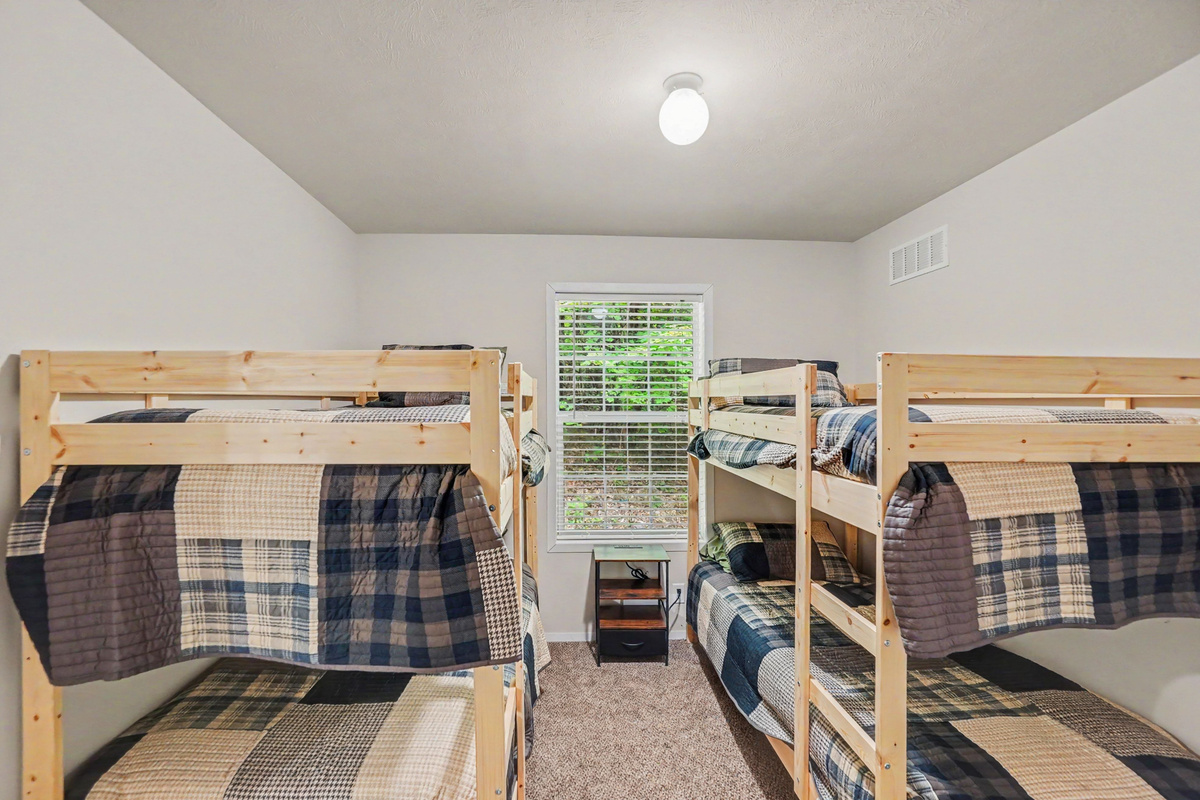Bedroom #2 with 2 sets of bunk beds.