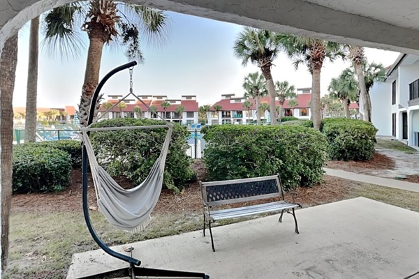 Ground floor patio with seating