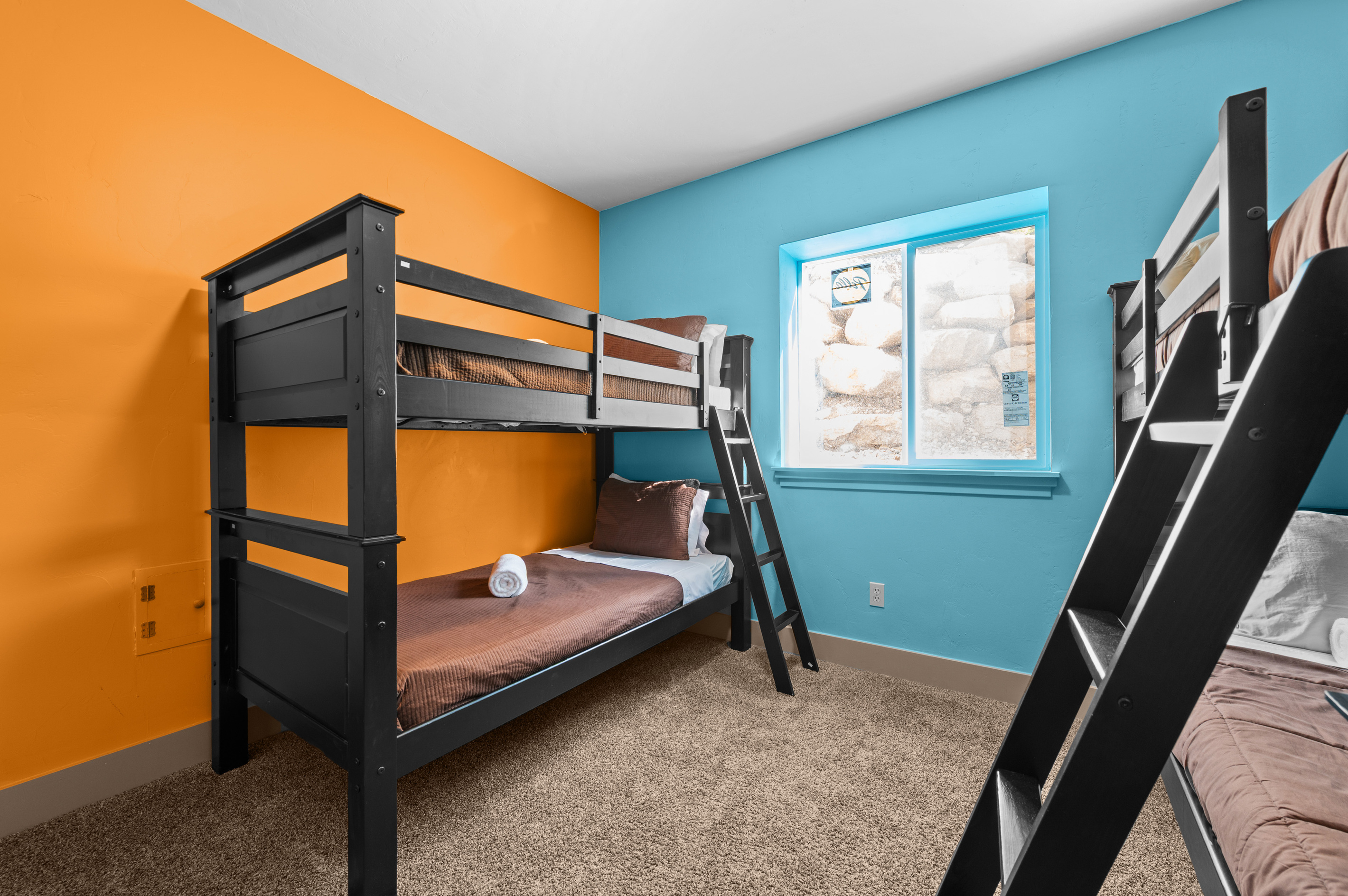 This bedroom has 2 sets of Twin over Twin Bedrooms