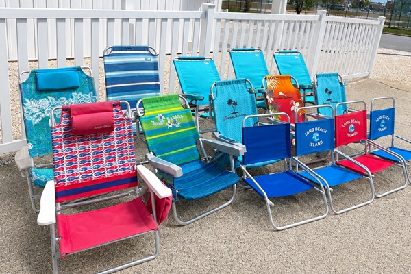 Beach Chairs- they were used last season, some are a little weathered
This is the joys of beach living :)