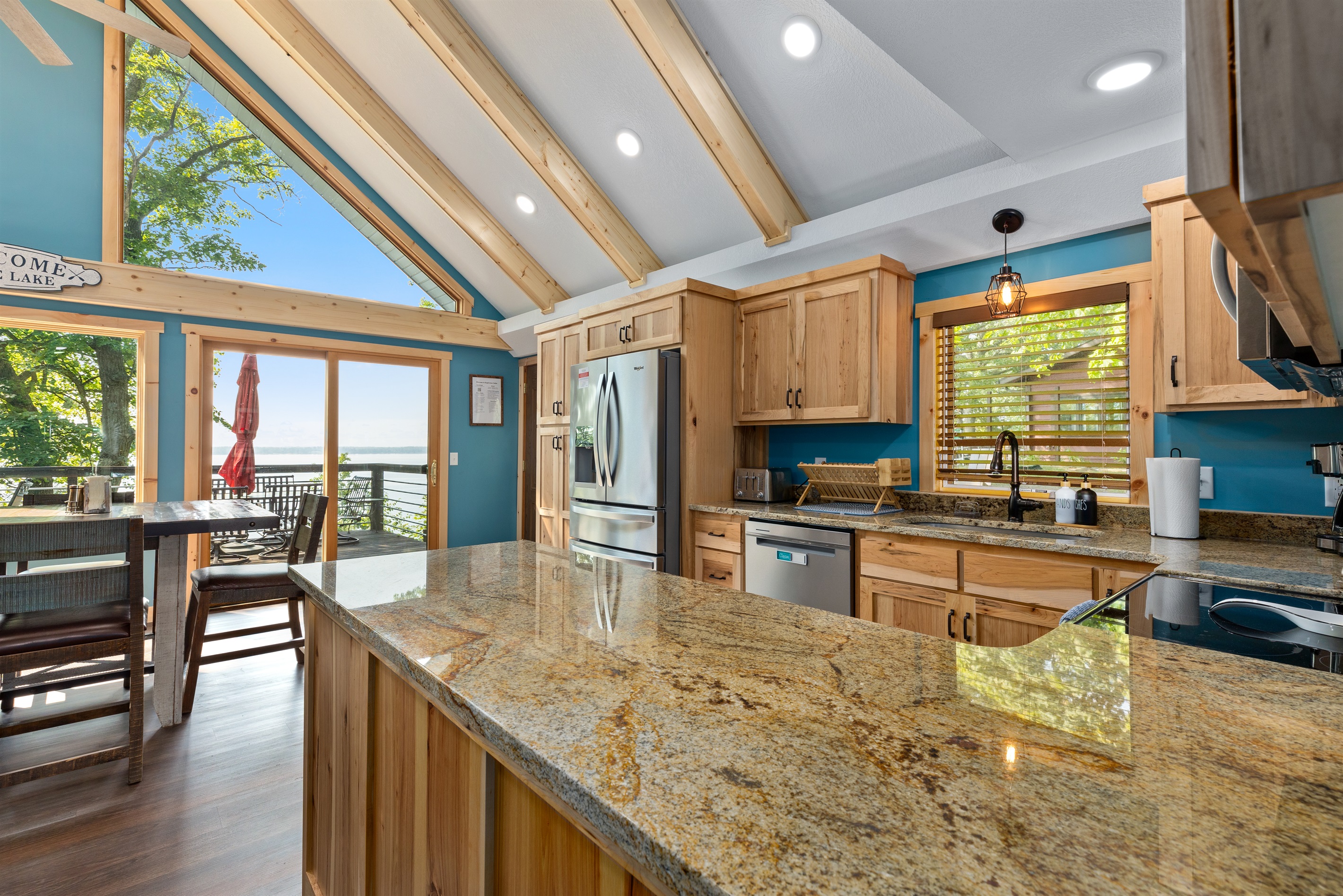 Plenty of space in the kitchen to prepare your meals.