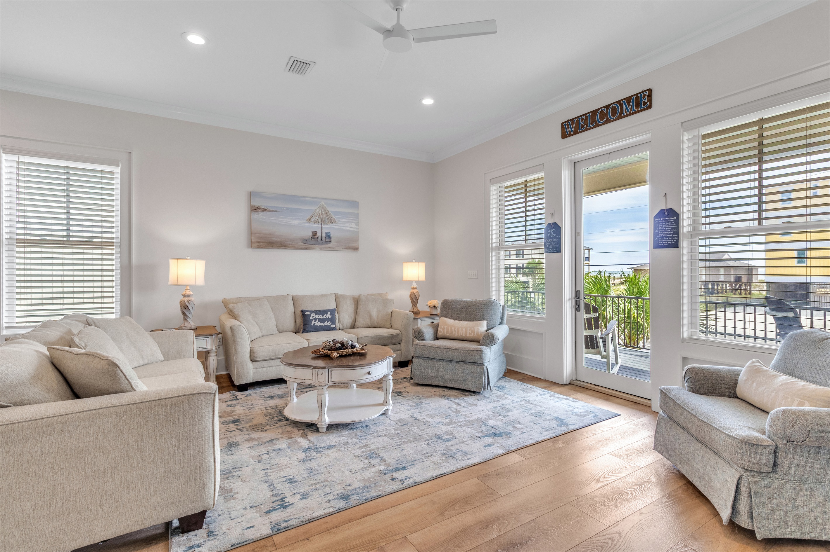 Enjoy relaxing in the living room any time during the day for great views of the Gulf. You will just love watching the waves daily!