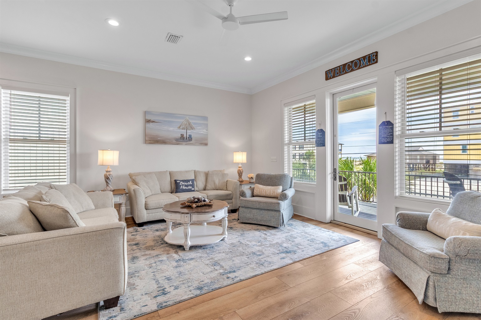 Enjoy relaxing in the living room any time during the day for great views of the Gulf. You will just love watching the waves daily!