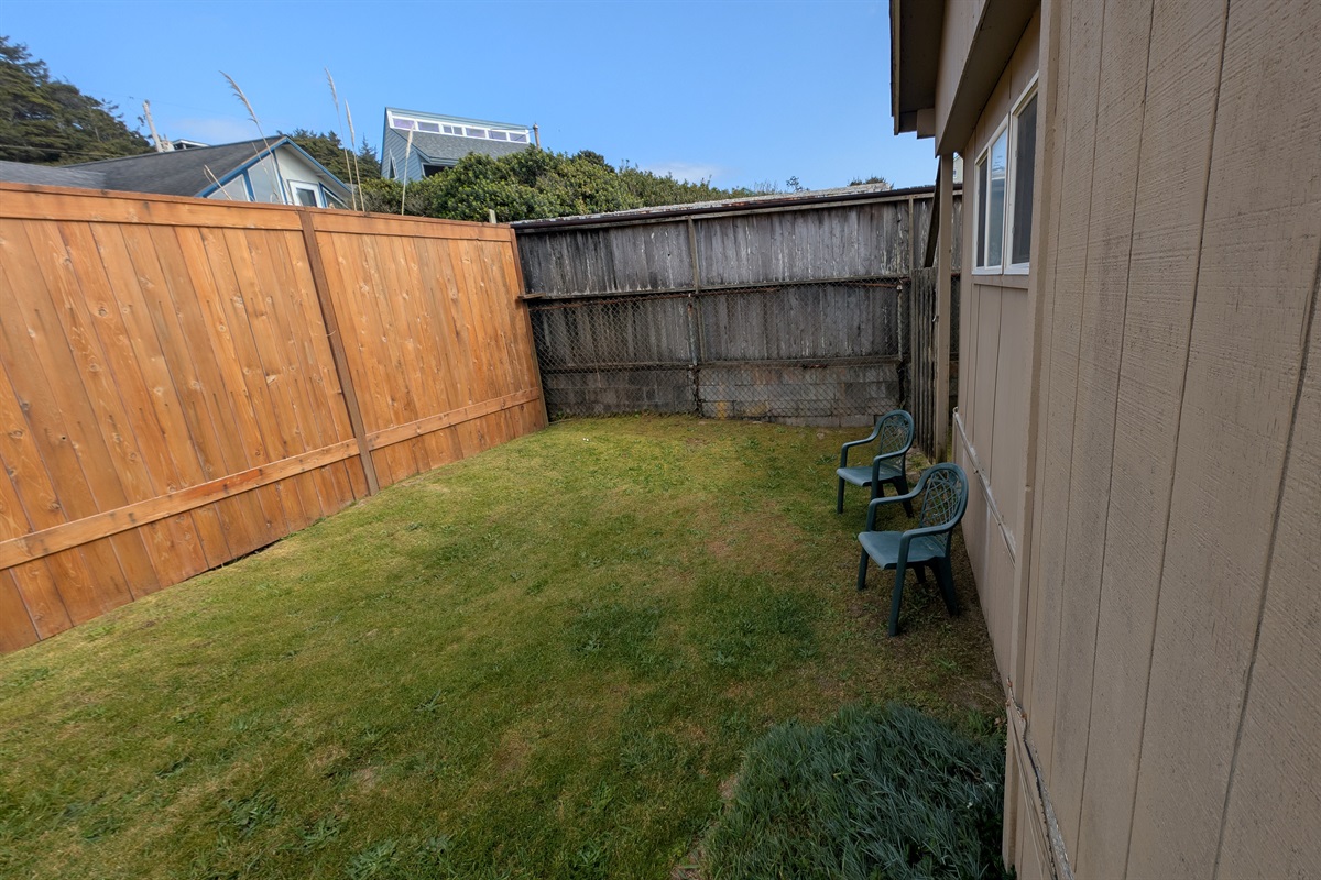 back yard - not fully fenced