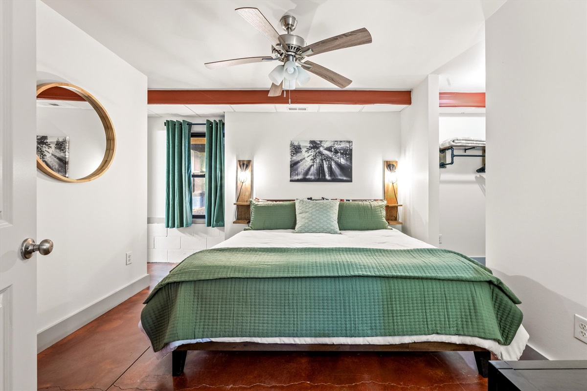 King bed on lower level 