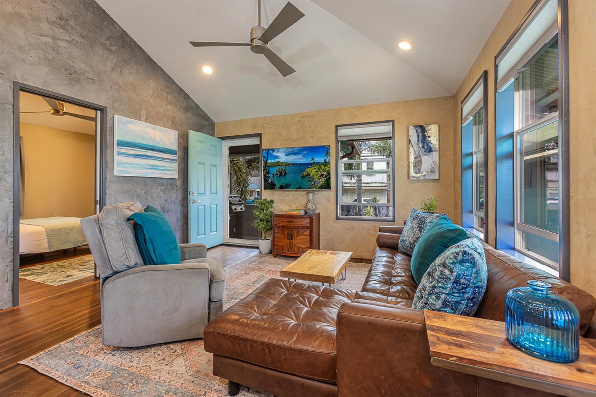 Comfy seating and Smart TV