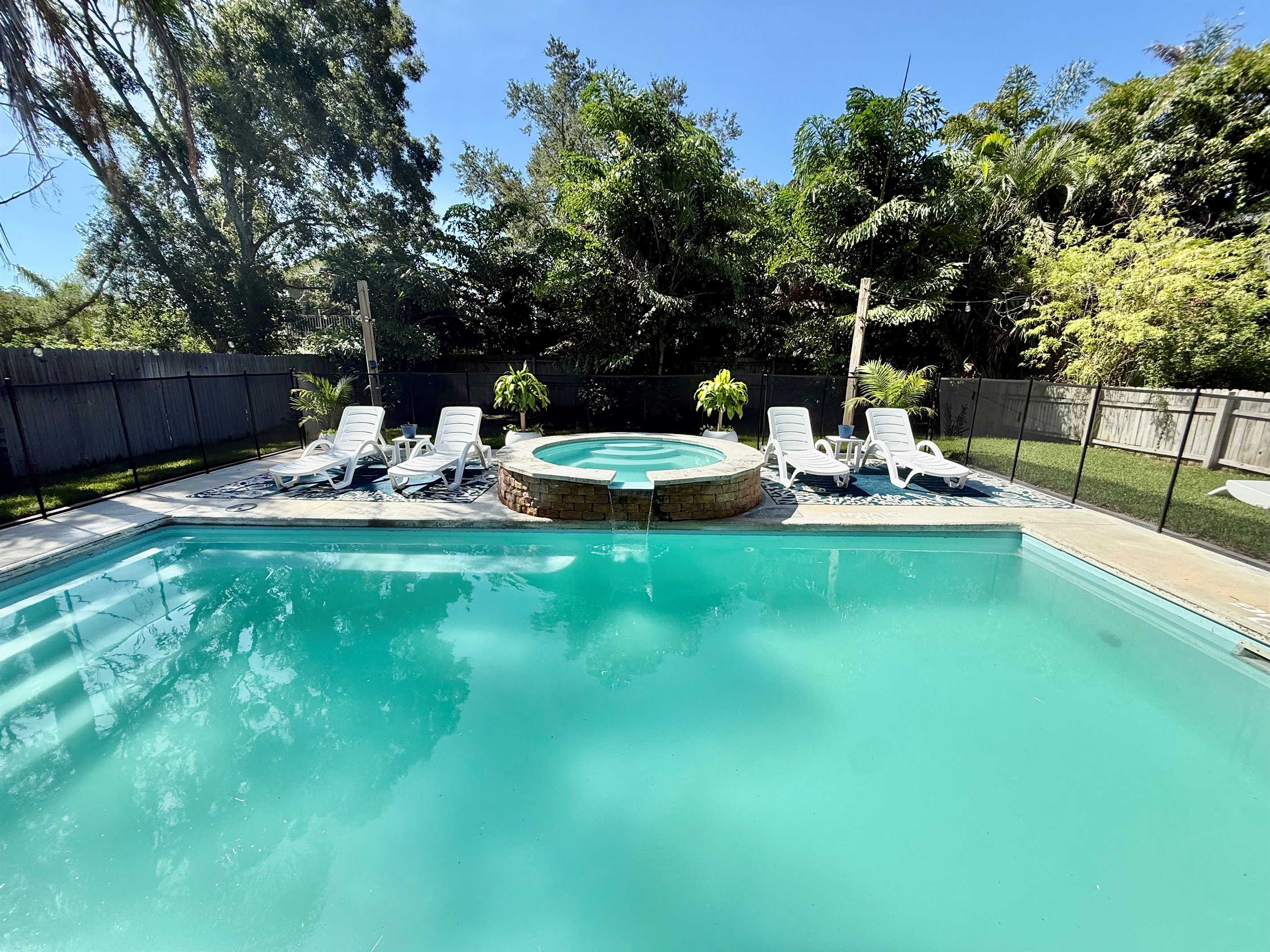 Swim year-round in the heated pool or unwind with a soak in the hot spa.
